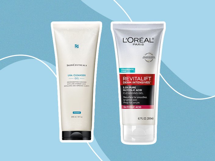 Collage of exfoliating cleansers