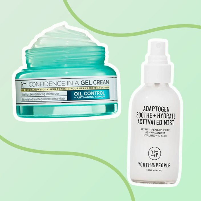 photo of Youth To The People Adaptogen Soothe + Hydrate Activated Mist and IT Cosmetics Confidence in a Gel Cream Oil-Free Moisturizer